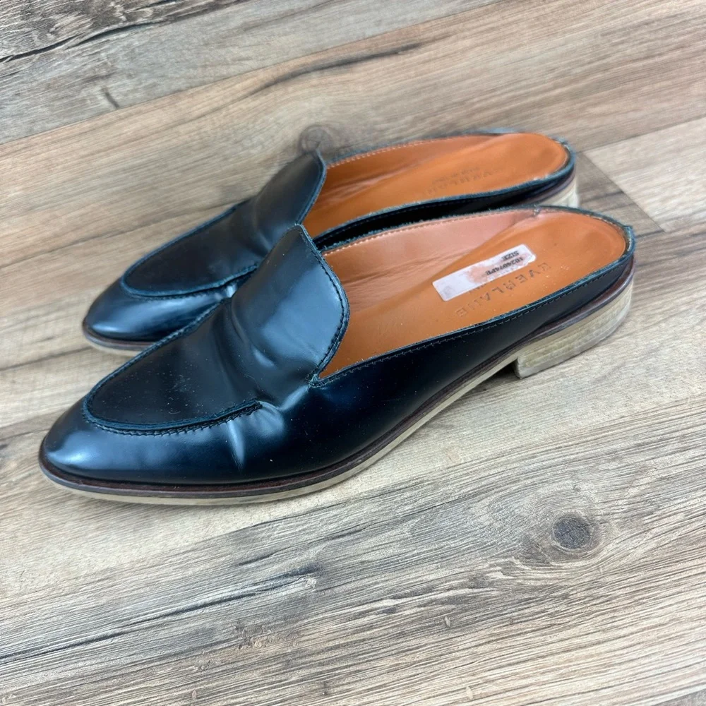 Everlane Modern Loafer Mule Buffed Black 7 Italian Leather Women’s Slip-…